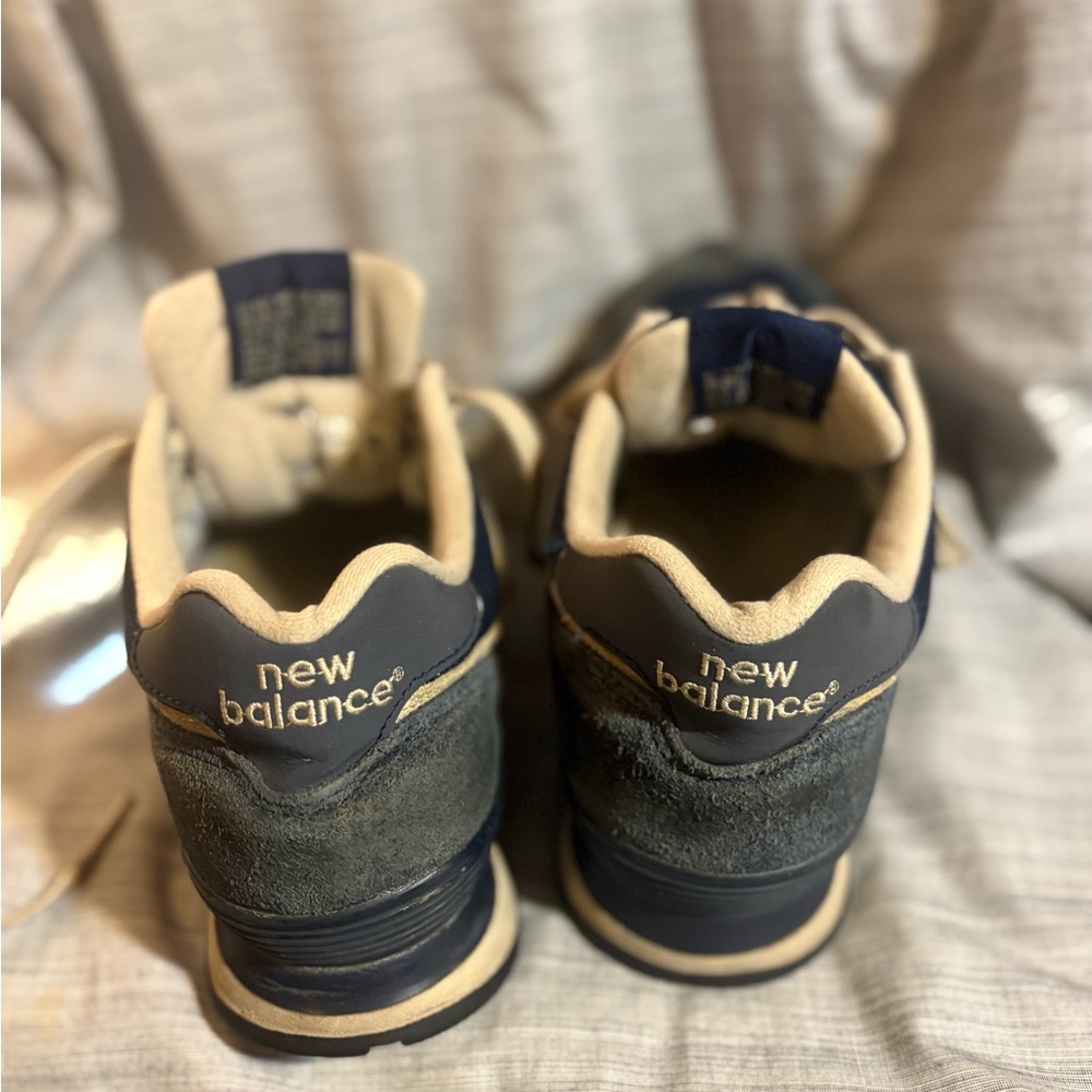 New Balance Men's Blue and Beige Sneakers - Picture 4 of 6